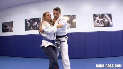 Karate Trainer fucks his Student right after ground fight on girlsporntube.one