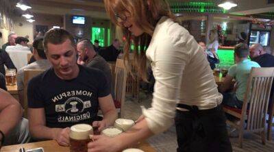 Cute waitress agrees to take several dicks in the bar on girlsporntube.one