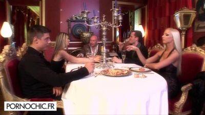 Swinger dinner ends up in torrid sex - Fingering on girlsporntube.one