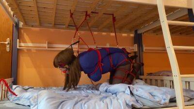 Suspended Hogtied Self Bondage on girlsporntube.one