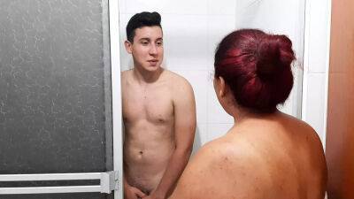 I go into the shower with my stepson and suck his cock - India on girlsporntube.one