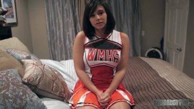 Cheerleader filmed smashing a lot of inches in her tiny holes on girlsporntube.one