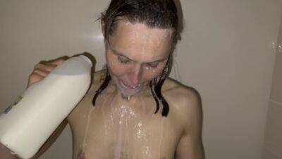 Milk Shower - Cold Freezing Milk Poured Over My Naked Body on girlsporntube.one