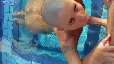 Hot anal sex at the pool with bald girl on her birthday on girlsporntube.one