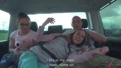 Highway Threesome Mea Melone & Wendy Moon fuck & eat while Driving - Czech Republic on girlsporntube.one