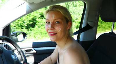 Driving a car with a lot of cum on my face - Germany on girlsporntube.one