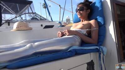 SOMEONE COULD SEE US! Viva Athena Sneaky Blowjob on Boat During Covid 19 - Usa on girlsporntube.one