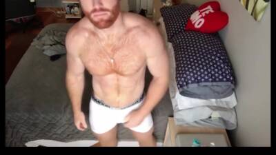 Ginger Hunk Seth Forena Bed Jerks his Cock Until He Cums on girlsporntube.one