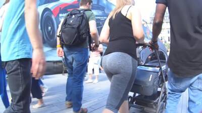 Perfect Blonde Milf Tight Gray Spandex on girlsporntube.one