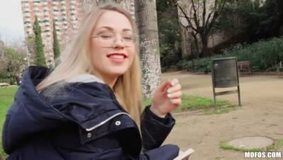 Blonde Nerd Loves Public Fucking - Madrid - mofos on girlsporntube.one