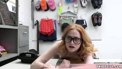 Nerdy Redhead Geek Shoplifter Fucked on girlsporntube.one