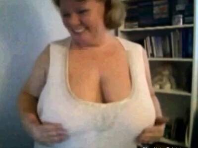 Mature Nancy playing with her boobs on webcam on girlsporntube.one