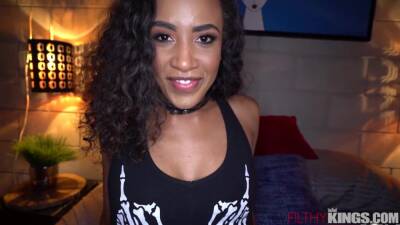 Ebony Teen Takes Big Dick Pounding Early in Porn Career - Rough sex on girlsporntube.one