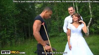 The groom the bride rammed rough in the forest on girlsporntube.one