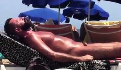 Str8 spy daddy bear at the beach on girlsporntube.one