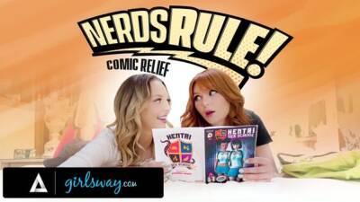 GIRLSWAY - College Geeks Lacy Lennon And Lily Larimar Are Turned On After Reading Hentai Comics on girlsporntube.one