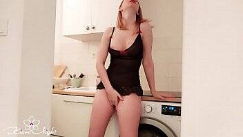 Busty Babe Masturbate Pussy and Intensive Orgasm in the Kitchen on girlsporntube.one