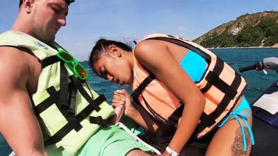 Thai teen giving blowjob on a jet ski - Thailand on girlsporntube.one