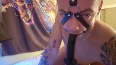 Horny tattooed man loves BDSM and playing with adult toys on girlsporntube.one