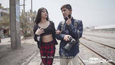 Petite Venezuelan model is approached by Peruvian near train line - Peru on girlsporntube.one