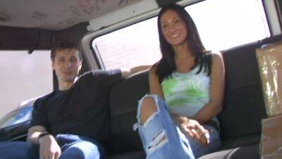 Picked up a college girl, then gets banged out on BangBus on girlsporntube.one