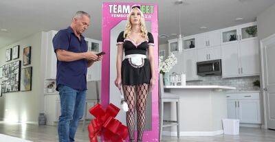 Man tries the new maid model X in premium adult display on girlsporntube.one