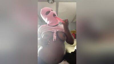 Scope Still Wild Af Pink Ski Mask Thot W/ Pink Dildo on girlsporntube.one