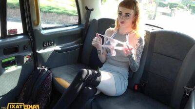 Skinny ginger Azura Alii fucks in the taxi on girlsporntube.one