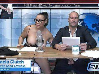 Camsoda-Newscaster rides sybian during news on girlsporntube.one