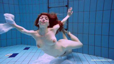 Redhead Marketa In A White Dress In The Pool - Russia on girlsporntube.one