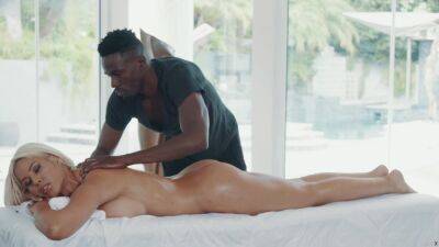 African masseur fucks his big tits bimbo client on the table on girlsporntube.one