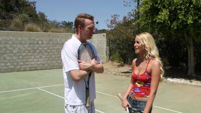 Cutie fucks her tennis coach and takes his sperm on lips on girlsporntube.one