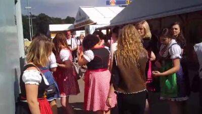 Oktoberfest toilet queue on girlsporntube.one