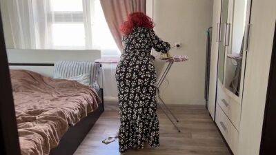 Milf ironing clothes and feels that there will be anal sex with her big butt on girlsporntube.one