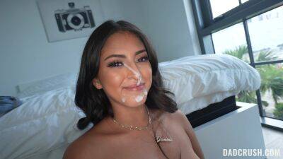 Amazing facial for the young Latina after such excellent home POV on girlsporntube.one