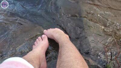 Big Feet And Hairy Legs Splashing At The Beach on girlsporntube.one