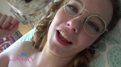 Nerd teen in glasses POV sex video on girlsporntube.one