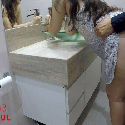 Having sex with a hot friend with a big ass in the bathroom JulieHot33 - Portugal on girlsporntube.one