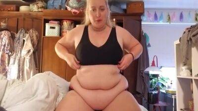 Sexy Fat Blonde With A Fat Belly Eats Cake on girlsporntube.one