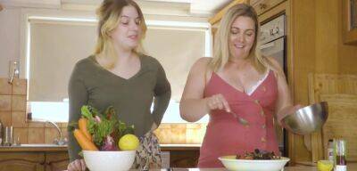 Amatur And Blonds Curvy Hairy Lesbian And Busty Plumper Fuck In The Kitchen on girlsporntube.one