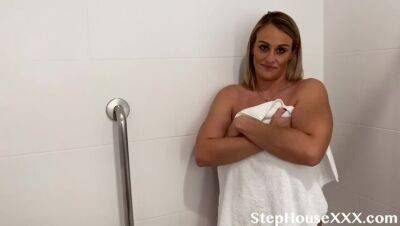 Step mom caught in the bathtub on girlsporntube.one