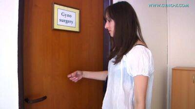 Shy green-eyed girl at her regular gynecologic check-up on girlsporntube.one