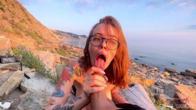 Took Her Dick In Her Mouth Right On The Beach on girlsporntube.one