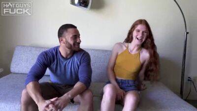 SUPER Popular Hairy Hunk Makes Hot Red Head BABE Cream On His Big Black Cock on girlsporntube.one