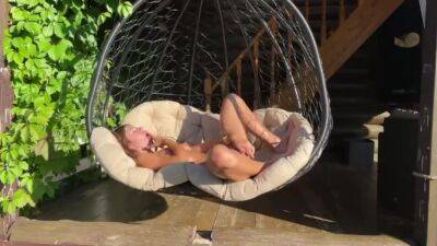 Blonde Fucks Her Didlo With A Big Rubber Dick On A Swing on girlsporntube.one