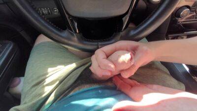 Edging Slow Handjob In Public Car Cumshot on girlsporntube.one