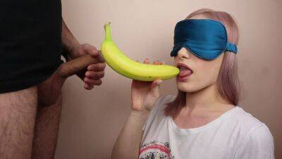 Petite step sister got blindfolded in fruits game on girlsporntube.one