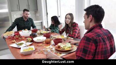 Stepdaughters Fuck Each Other's Stepfathers on Thanksgiving Day - DaughterLust on girlsporntube.one