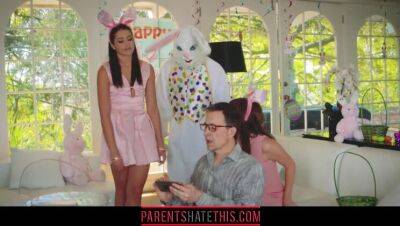 Teen fucks stepuncle dressed as Easter Bunny on girlsporntube.one