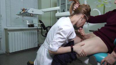 A Ukrainian Doctor With Glasses Grabs The Patients Cock And Began To Greedily Give Him A Blowjob - Ukraine on girlsporntube.one